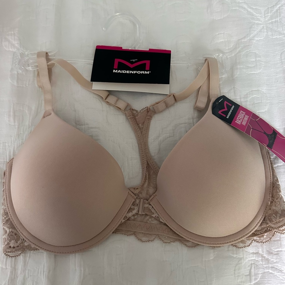 NEW Maidenform Tan Bra with Lace Details